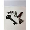Image 2 : Cast Iron Decorative Lot: Bottle Openers, Key Hook & Dragonfly Hook
