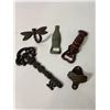 Image 3 : Cast Iron Decorative Lot: Bottle Openers, Key Hook & Dragonfly Hook