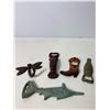 Image 2 : Cast Iron Bottle Opener & Hook Lot: Lobster, Boot, Dragonfly & Fish