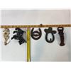 Image 1 : Cast Iron Western & Coastal Lot: Seahorse, Scottie Dog, Horseshoe Hooks & Lobster Opener
