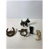 Image 3 : Cast Iron Western & Coastal Lot: Seahorse, Scottie Dog, Horseshoe Hooks & Lobster Opener