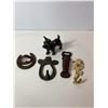 Image 4 : Cast Iron Western & Coastal Lot: Seahorse, Scottie Dog, Horseshoe Hooks & Lobster Opener