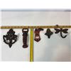 Image 1 : Cast Iron Western & Decorative Lot: Star Knocker, Boot & Lobster Openers, Dragonfly Hook