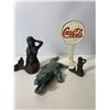 Image 3 : Cast Iron Figurine Group “ Mermaids, Alligator, and Coca-Cola Sign
