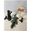 Image 4 : Cast Iron Figurine Group “ Mermaids, Alligator, and Coca-Cola Sign