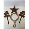 Image 3 : Cast Iron Garden Decor Group“ Stars, Welcome Stakes, and Wall Frame