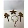 Image 4 : Cast Iron Garden Decor Group“ Stars, Welcome Stakes, and Wall Frame
