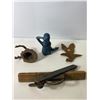 Image 4 : Cast Iron Mixed Lot “ Moose Head, Mermaid, Eagle, and Tool