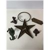 Image 1 : Small Cast Iron Decor Lot: Mermaid, Star and Hooks
