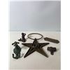 Image 3 : Small Cast Iron Decor Lot: Mermaid, Star and Hooks