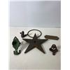 Image 5 : Small Cast Iron Decor Lot: Mermaid, Star and Hooks