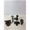 Image 3 : Cast Iron Decorative Lot: Mermaid Figures, Seahorse Hook and Bottle Openers