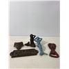 Image 3 : Cast Iron Decorative Lot: Mermaid Figures, Lobster Opener and Novelty Sign