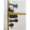 Image 2 : Cast Iron Decorative Lot: Mermaid Figures, Lobster Opener and Novelty Sign