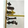 Image 2 : Cast Iron Decorative Lot: Fleur-de-Lis, Key Rack, Elk Hook and Bottle Opener