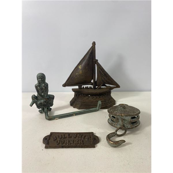 Cast Iron Nautical and Novelty Decor Lot