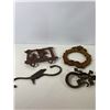 Image 5 : Cast Iron Decorative Set - Lizard Hook, Western Boots Rack, Wreath Plaque & Bird Hook