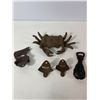 Image 6 : Cast Iron Novelty Bottle Opener Lot: Crab, Cow & Wall-Mount Styles