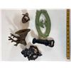 Image 11 : Cast Iron Decorative & Bottle Opener Lot: Mermaid Sign, Deer Mount & More