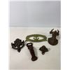 Image 1 : Cast Iron Decorative & Bottle Opener Lot: Mermaid Sign, Deer Mount & More