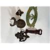 Image 2 : Cast Iron Decorative & Bottle Opener Lot: Mermaid Sign, Deer Mount & More