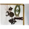 Image 3 : Cast Iron Decorative & Bottle Opener Lot: Mermaid Sign, Deer Mount & More