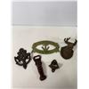 Image 5 : Cast Iron Decorative & Bottle Opener Lot: Mermaid Sign, Deer Mount & More