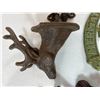 Image 8 : Cast Iron Decorative & Bottle Opener Lot: Mermaid Sign, Deer Mount & More