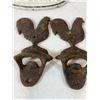 Image 8 : Cast Iron Lot: Dachshund Figure, Rooster Openers, Pepsi Opener & "No Soliciting" Sign