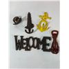 Image 3 : Group of Cast Iron Welcome Sign and Nautical Openers