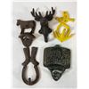 Image 1 : Cast Iron Moose, Horseshoe and Garage Opener Group