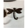 Image 10 : Rooster and Lizard Cast Iron Wall Hooks and Openers