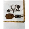 Image 1 : Cast Iron Spurs, Hooks and Oval Plaque Group