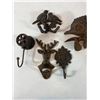 Image 3 : Cast Iron Bird, Rooster and Floral Hook Assortment