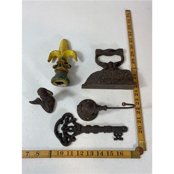 Decorative Fleur-de-Lis, Iron and Mermaid Group