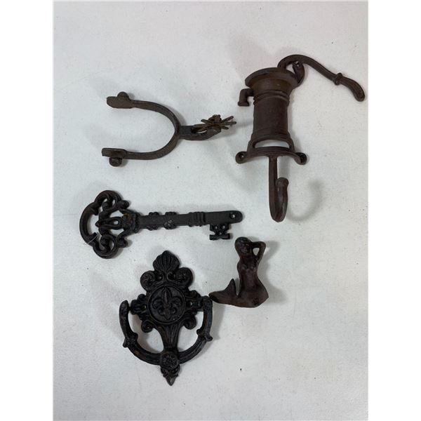 Cast Iron Spurs, Key and Fleur-de-Lis Hook Group