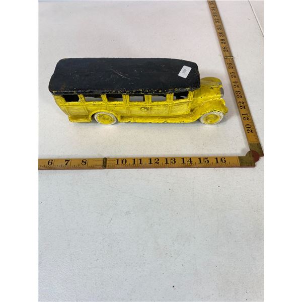 Cast Iron Yellow Bus Bank or Doorstop