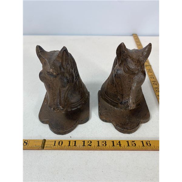 Pair of Cast Iron Horse Head Bookends