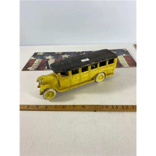 Cast Iron Yellow Bus Figure