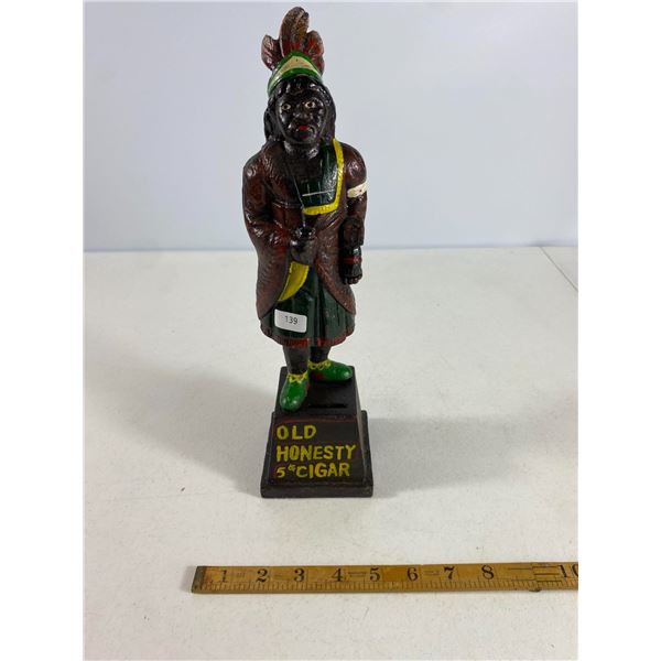 Cast Iron 'Old Honesty 5Â¢ Cigar' Figure
