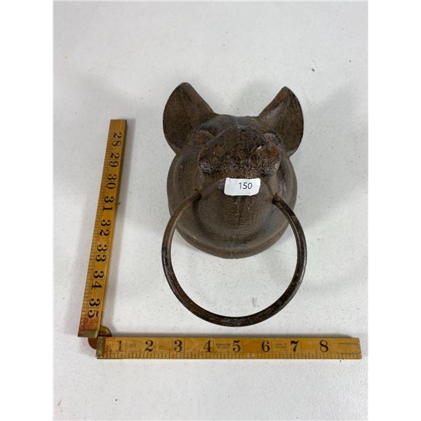 Cast Iron Pig Head Wall Ring