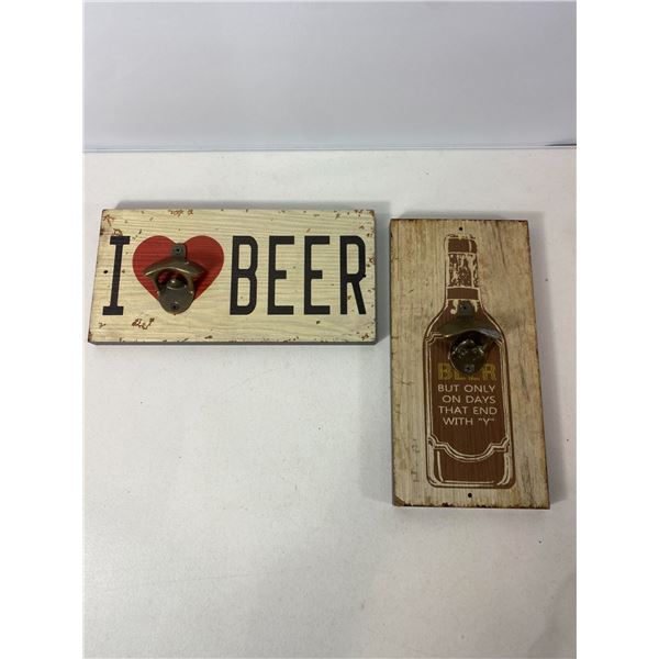 Pair of Wall-Mount Bottle Opener Signs