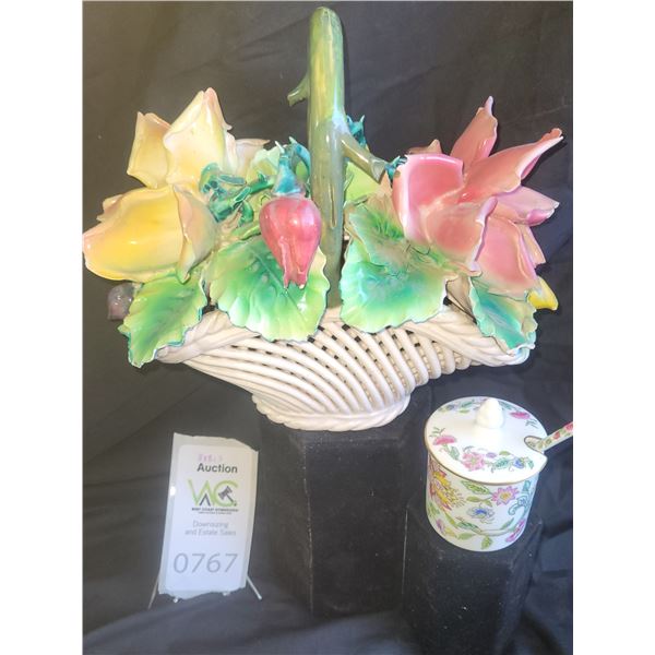 Minton & Italian Flower Basket 1-A