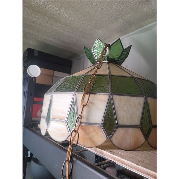 Tiffany Style Leaded Glass Hanging Lamp 1-A