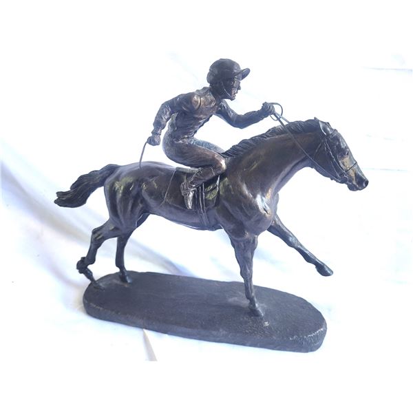 Horse & Jockey Statue 1-A