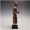 Image 2 : Hand-Carved Thai or Burmese Wooden Buddhist Monk Figure on Stand