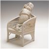 Image 2 : Bisque Porcelain Girl with Cats in Wicker Chair