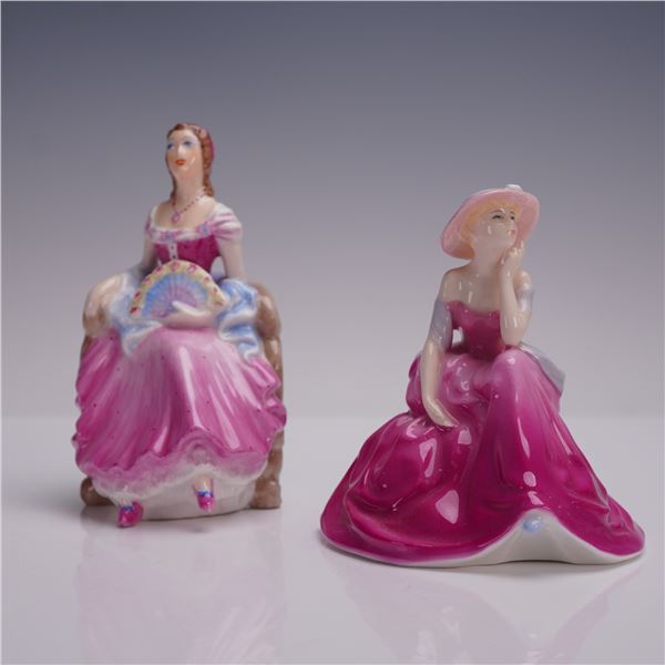 2pc Coalport Bone China Figurines, Including Debutantes in Love and Barbara