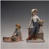 Image 1 : 2pc Nadal Porcelain Figurine, Boy and Girl with Flower Baskets