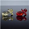 Image 3 : 2pc Swarovski Crystal Lovlots Mini Mo Figurines, Deep Red, Tender Yellow